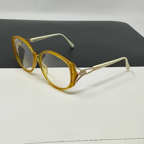 Vintage Christian Dior Vintage 2709 70 Yellow White Gold Sunglasses Frame 58mm - Picture 3 of 16